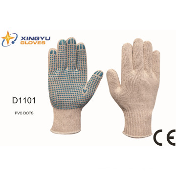 T / C Shell PVC Dots guantes de trabajo de seguridad (D1101)